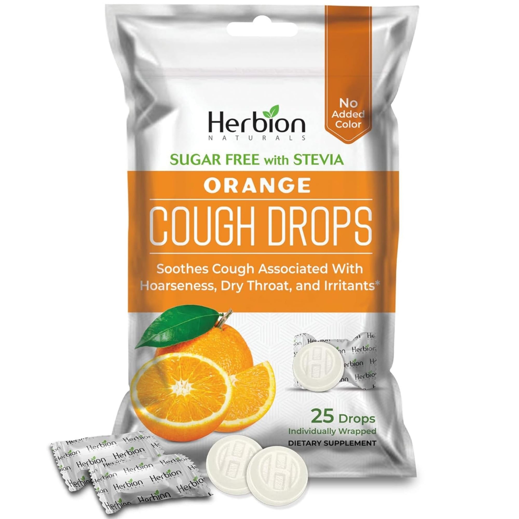 Pastillas para la tos HERBION Naturals sabor naranja, sin azúcar