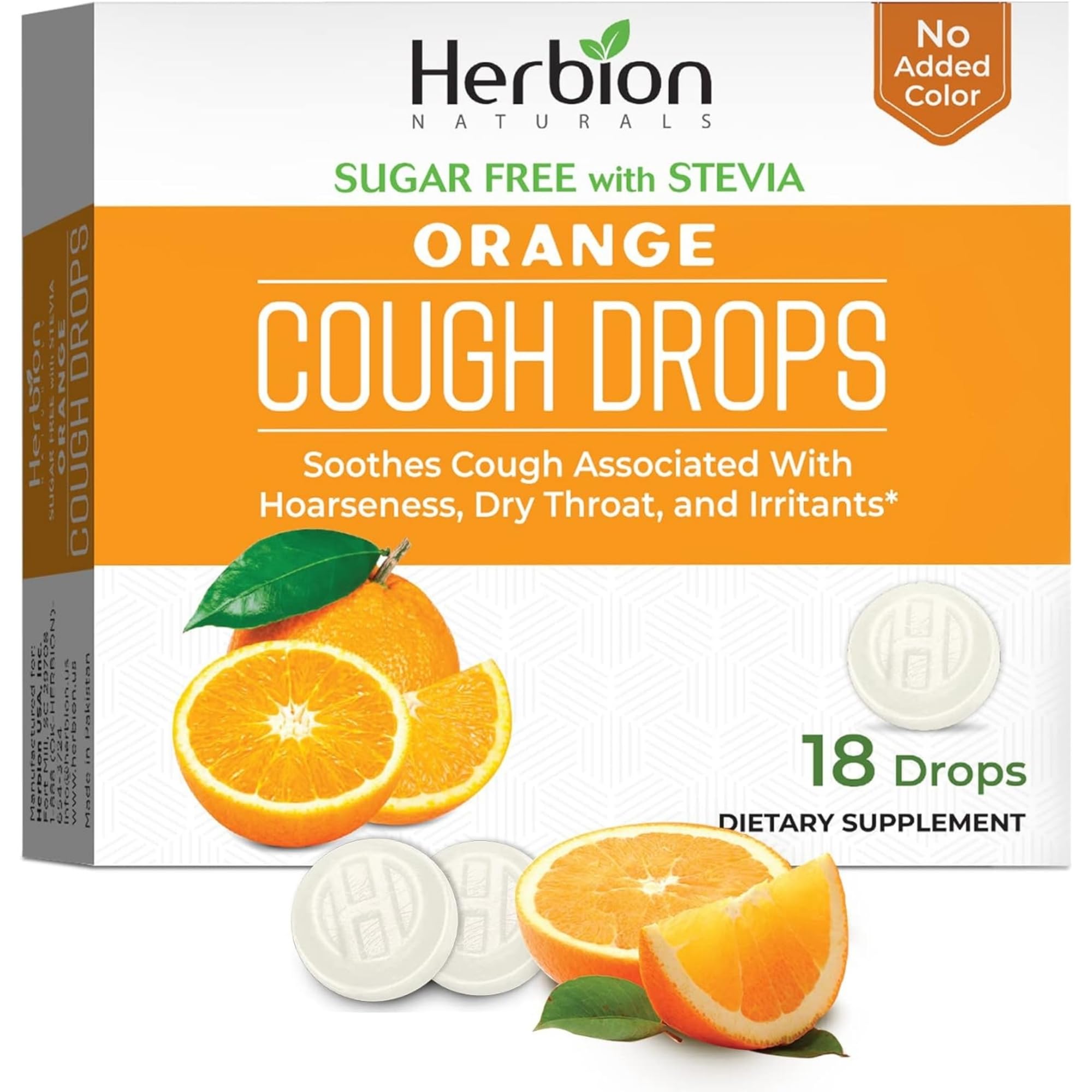 Pastillas HERBION Naturals sabor naranja dentro del envase
