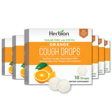 Pastillas HERBION Naturals sabor naranja frente, alivio suave de la tos