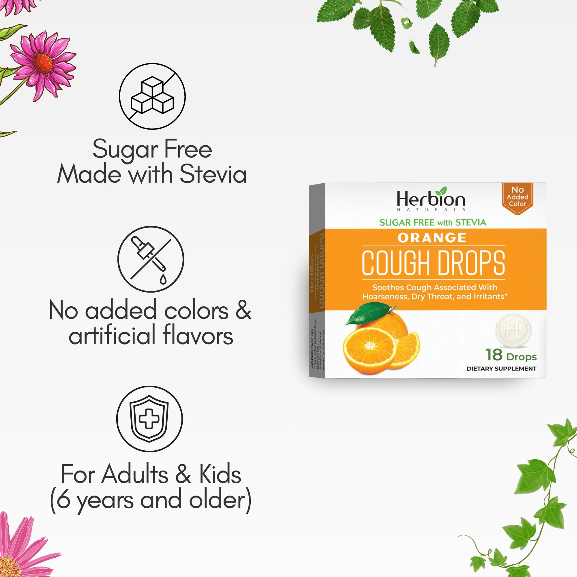 Pastillas sin azúcar con Stevia de HERBION Naturals