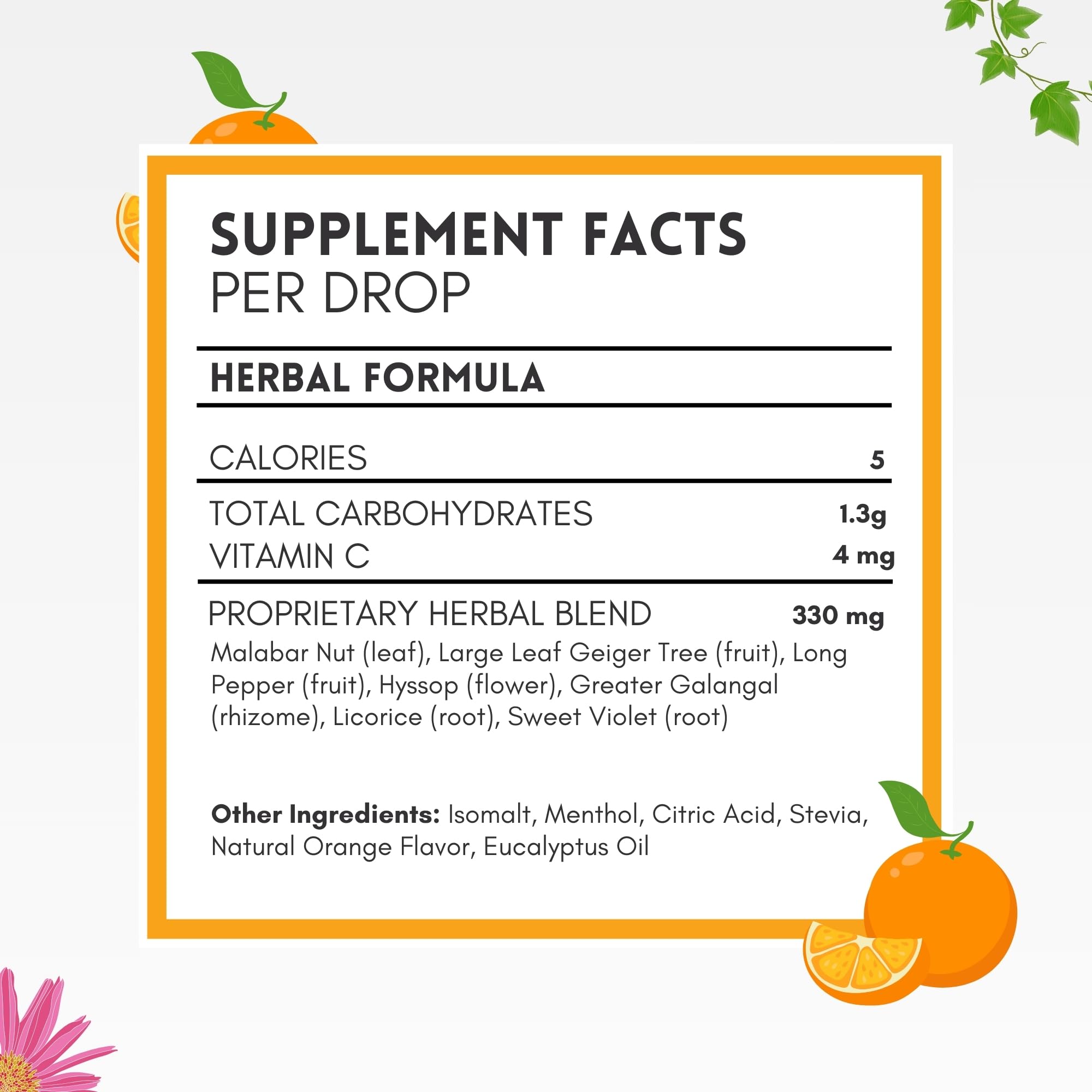 Sabor naranja natural de HERBION Naturals para tos suave