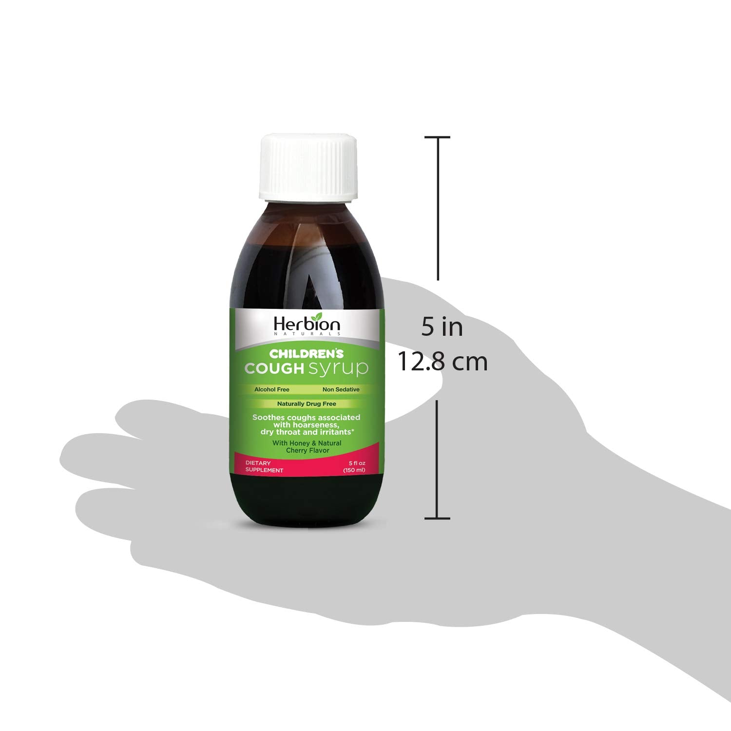 Uso diario recomendado para niños, jarabe HERBION Naturals con sabor agradable.