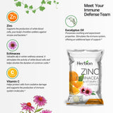 HERBION Naturals, zinc, echinacea y vitamina C, ingredientes clave para nutrición diaria.