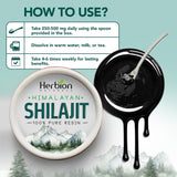HERBION Shilajit Resina Himalaya: uso diario sencillo para energía sostenida.