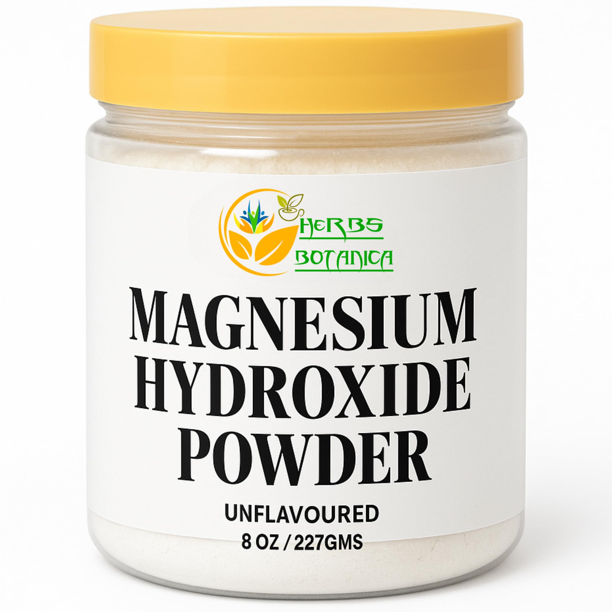 Herbs Botanica polvo hidroxido magnesio 8oz, base neutra para formulaciones caseras