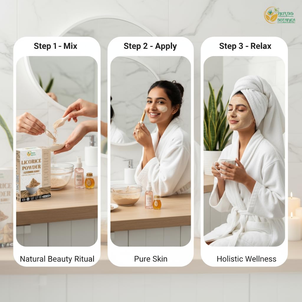 Herbs Botanica Regaliz en polvo para infusiones, aroma suave y sabor natural