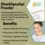 Shankhpushpi de Herbs Botanica, polvo inmunidad para bienestar general.