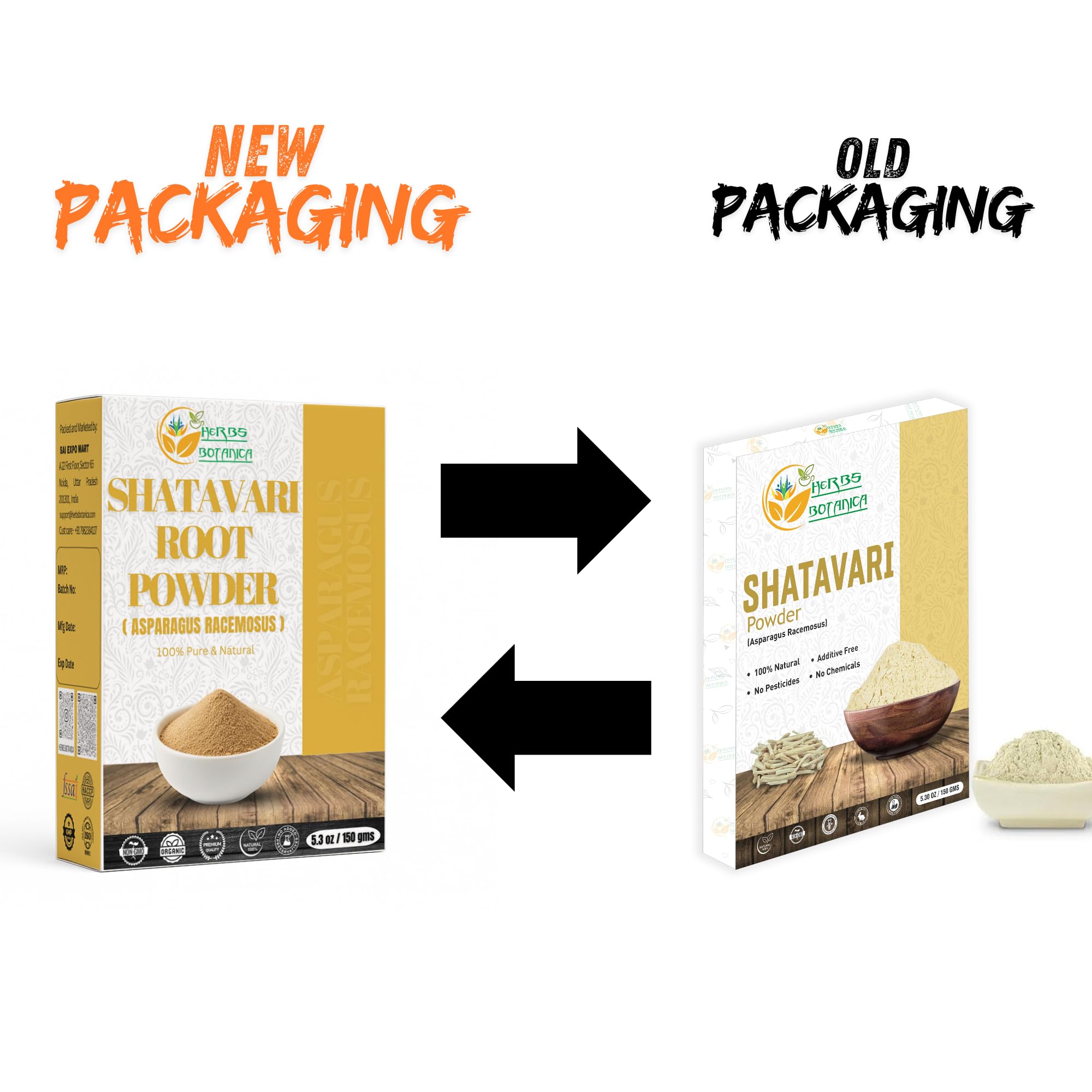 Herbs Botanica Shatavari Polvo saco reutilizable mantiene la frescura