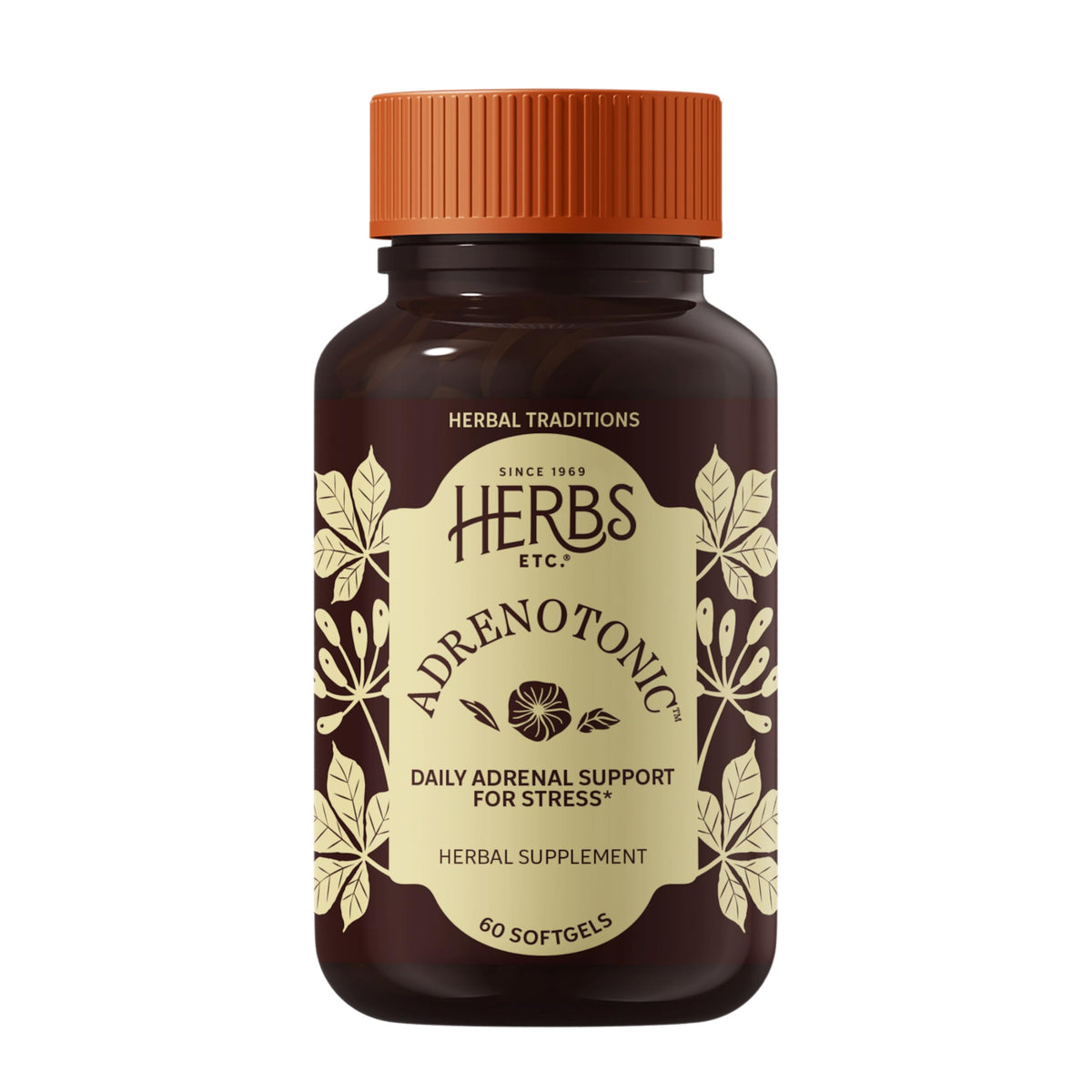 Herbs, Etc. Adrenotonic: botella para uso diario y almacenamiento cómodo.