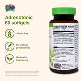 Etiqueta del producto Adrenotonic: lectura rápida de ingredientes.