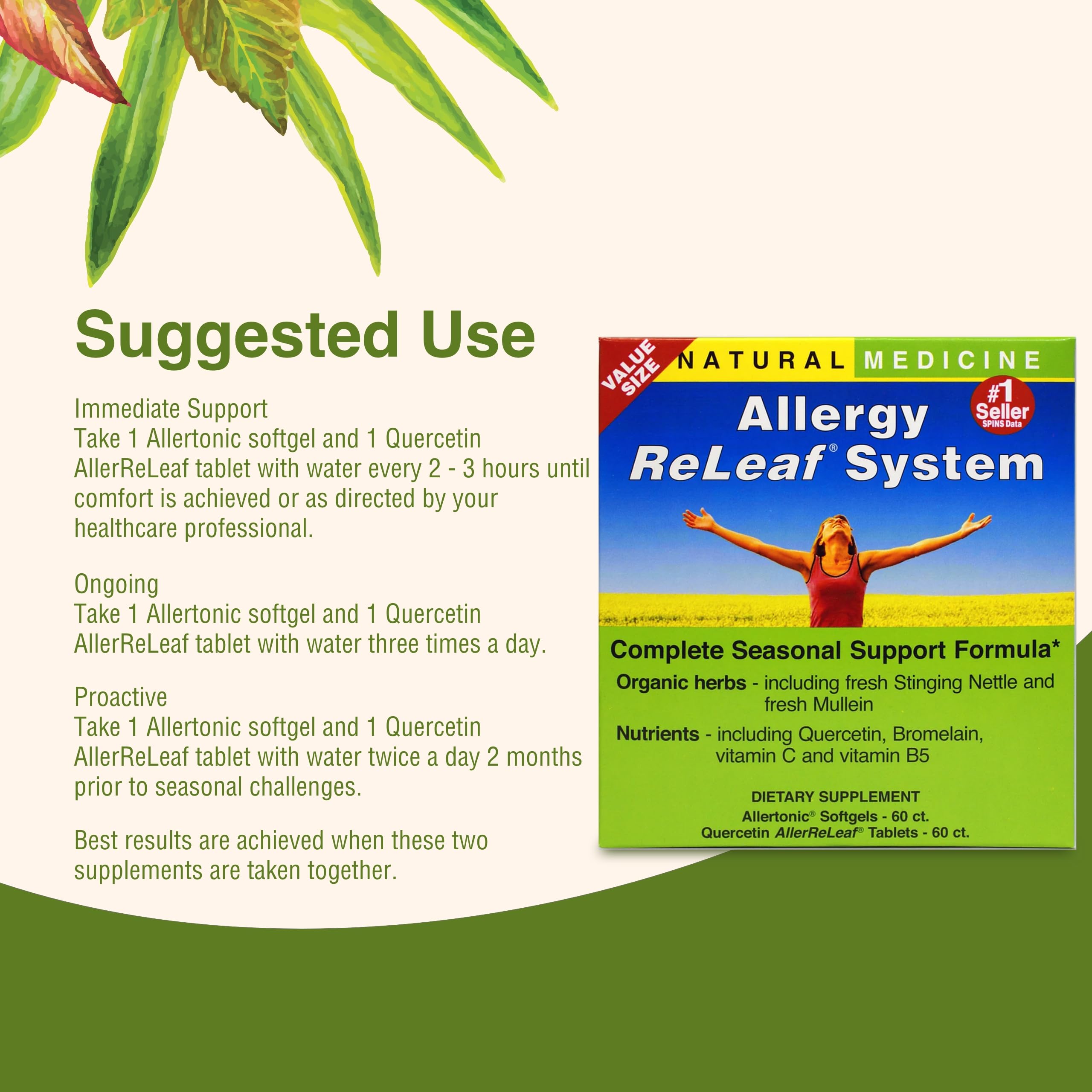 Herbs Etc. Allergy ReLeaf: vista del pack de dos unidades para ahorro.