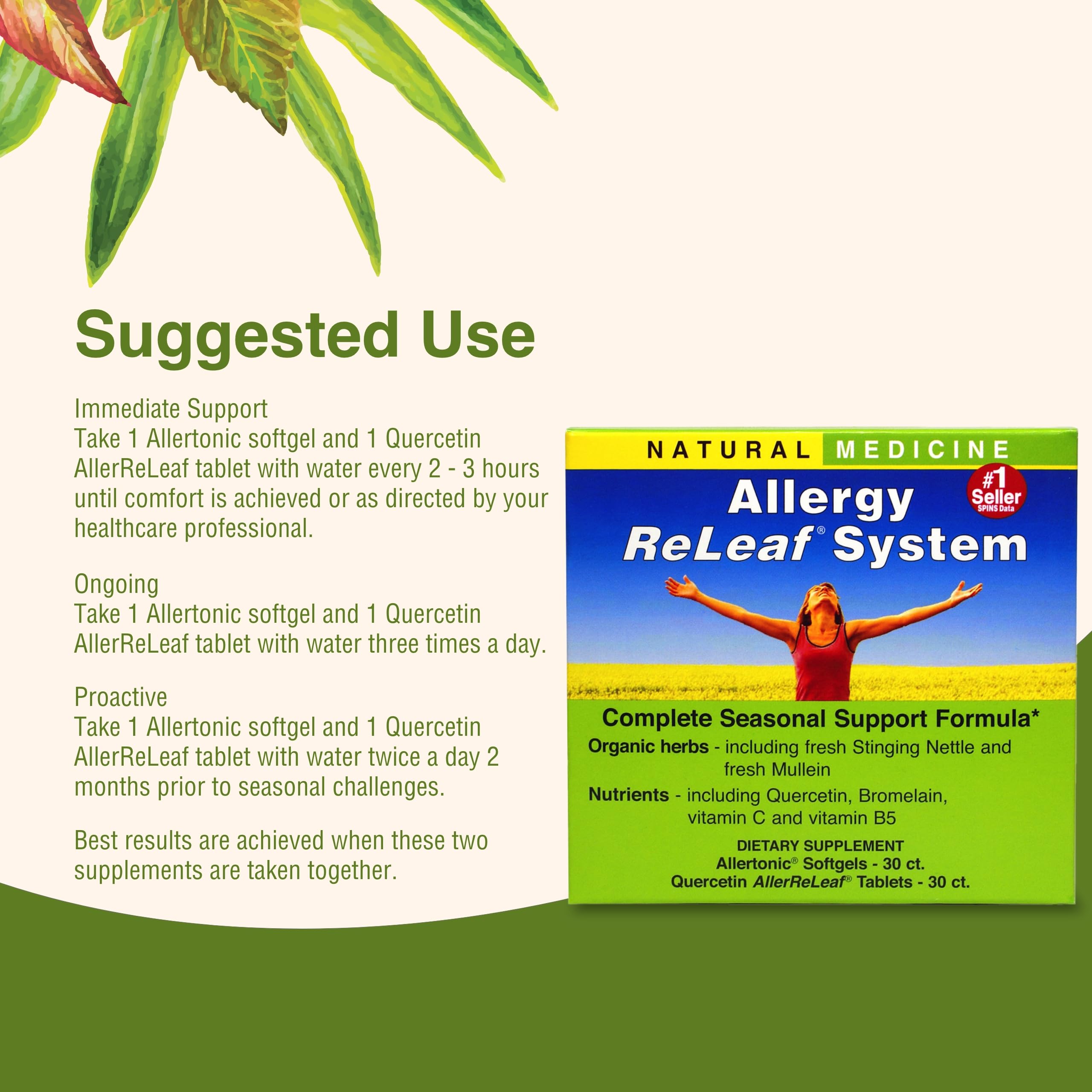 Herbs Etc. Allergy ReLeaf System uso diario, apoyo para garganta y vías respiratorias.