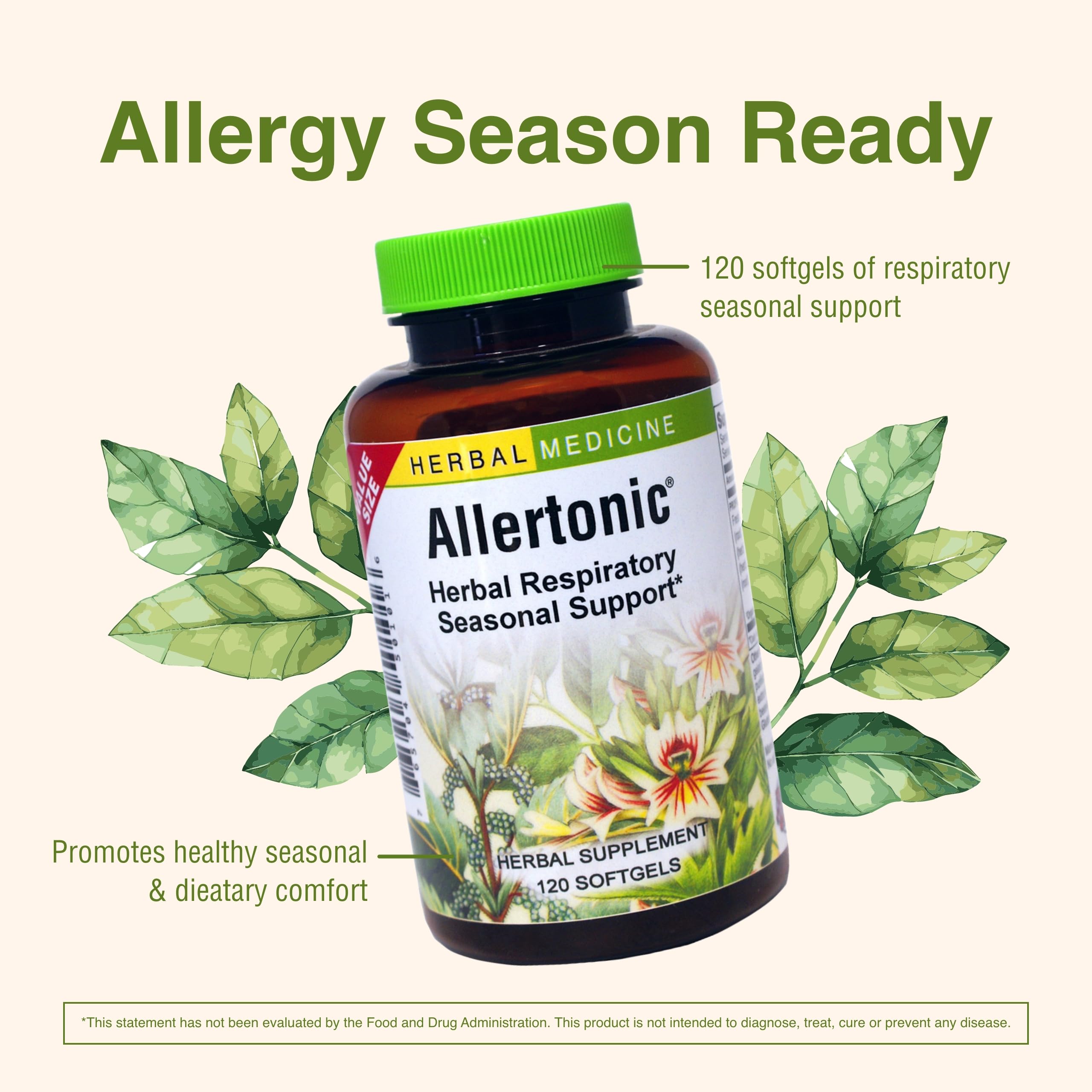Herbs Etc. Allertonic, etiqueta sin gluten, opción segura para dietas sensibles.