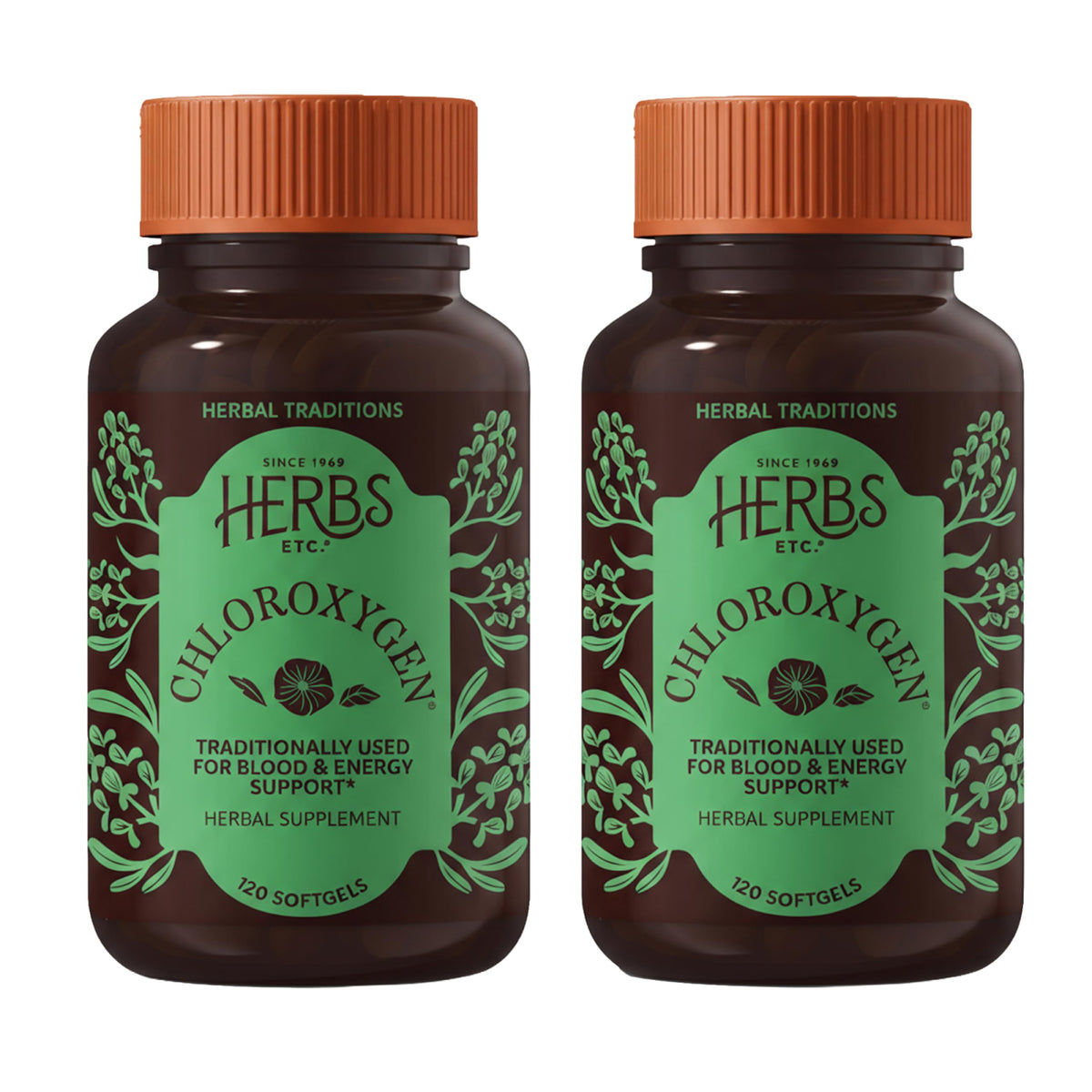 Herbs Etc. ChlorOxygen, botella con clorofila concentrada para vitalidad diaria