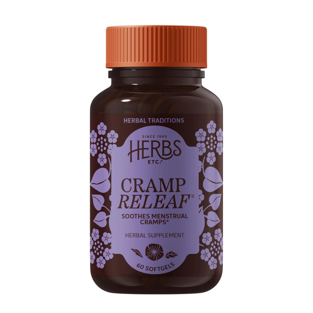 Herbs Etc. Cramp ReLeaf en botella, primer plano para uso diario