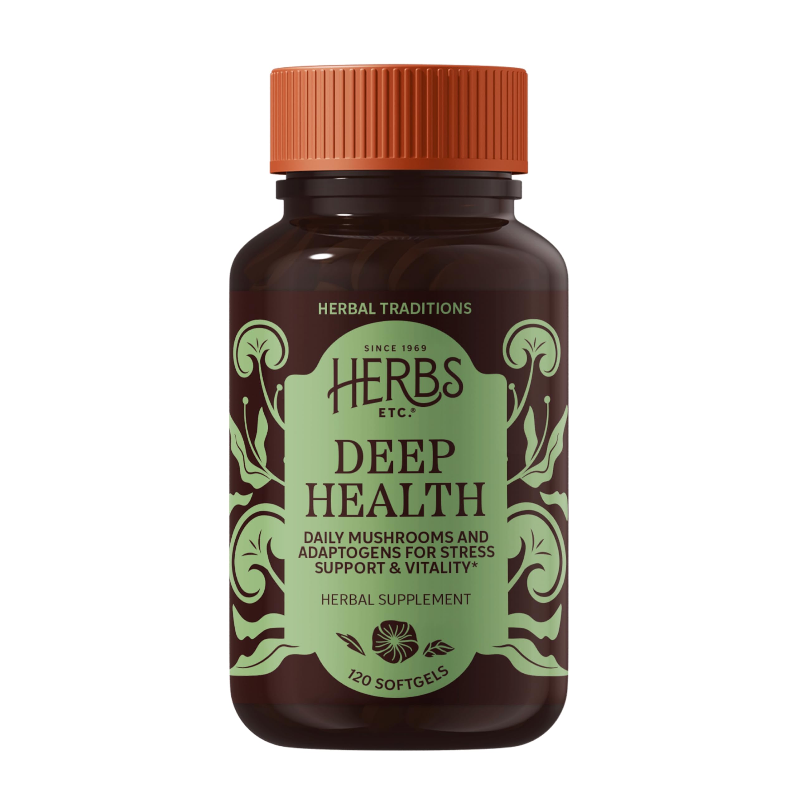 Cápsulas blandas de Herbs Etc. Deep Health para energía diaria