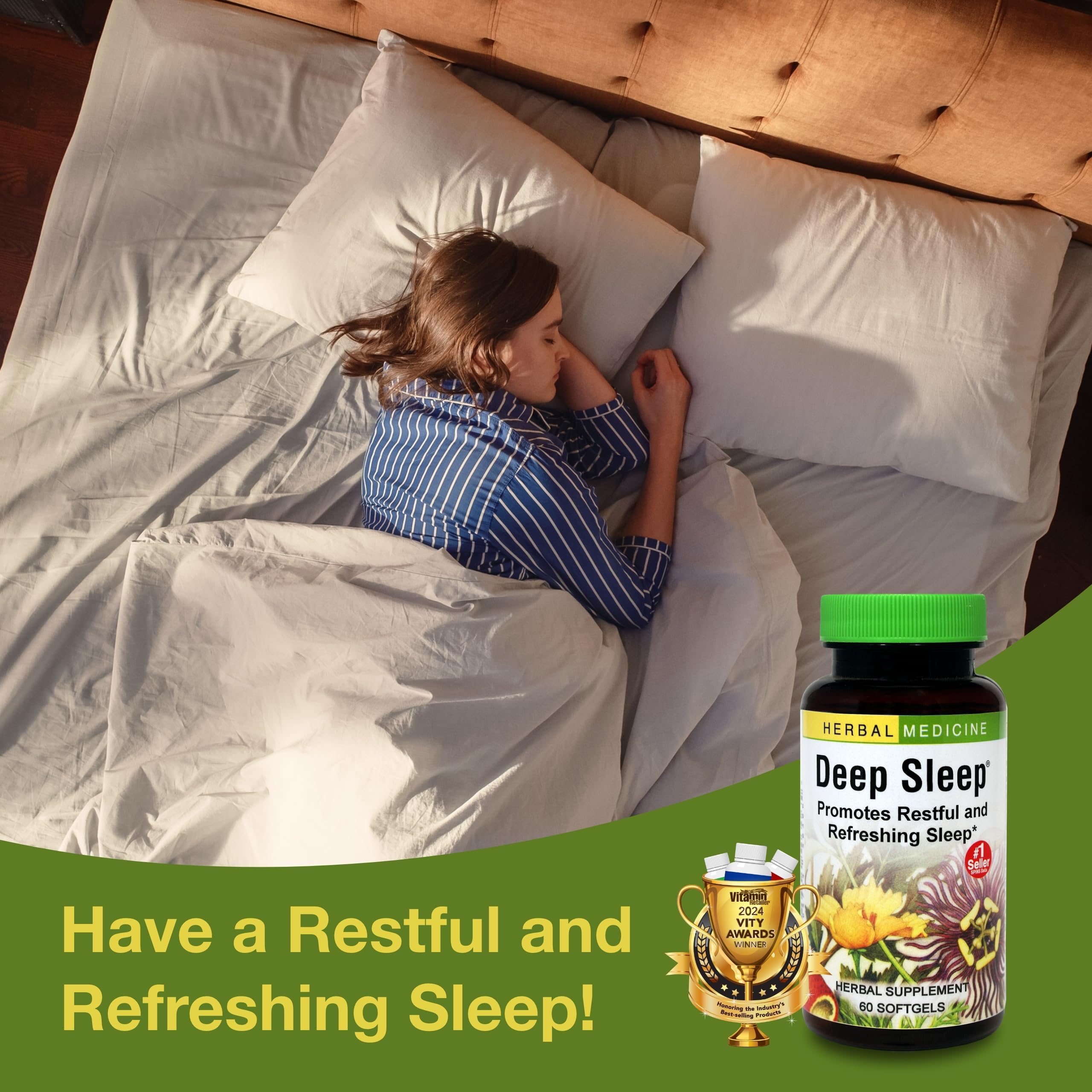 Herbs Etc. Deep Sleep Softgels, pasiflora como ingrediente clave para relajación nocturna
