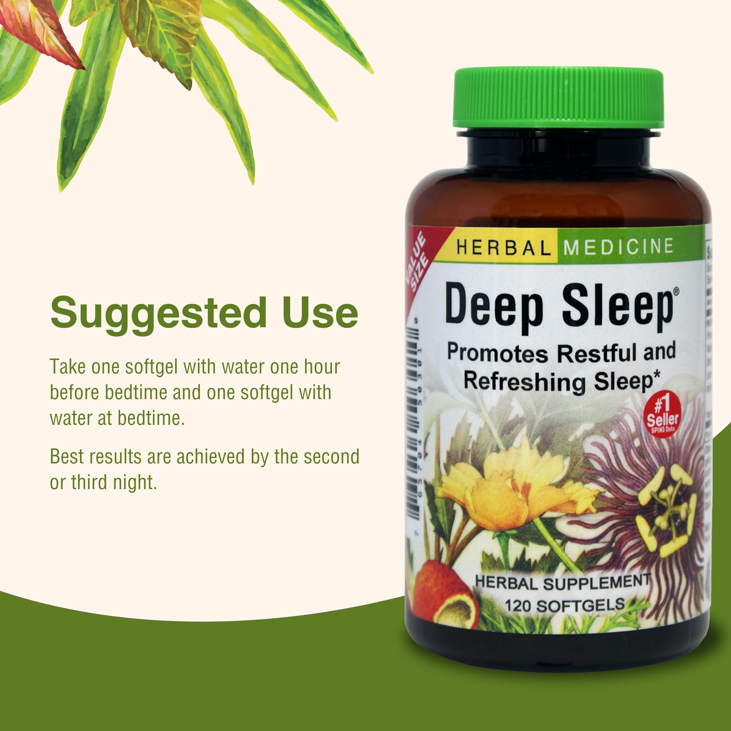 Herbs Etc. Deep Sleep Softgels: beneficio potencial para el descanso y la tranquilidad nocturna.
