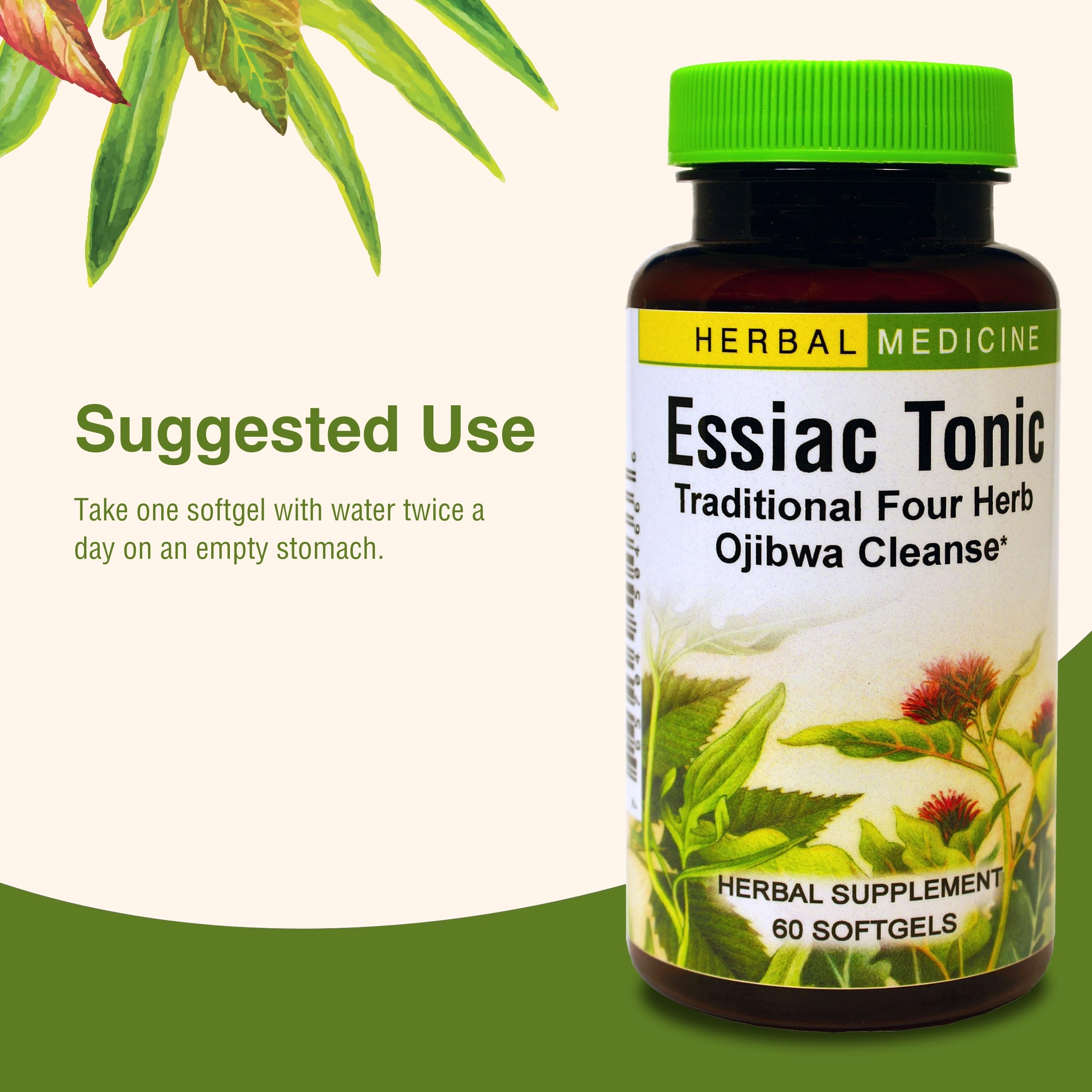 Logo de Herbs Etc Essiac Tonic en etiqueta de la marca