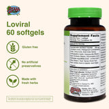 Loviral de Herbs Etc. etiqueta sin gluten