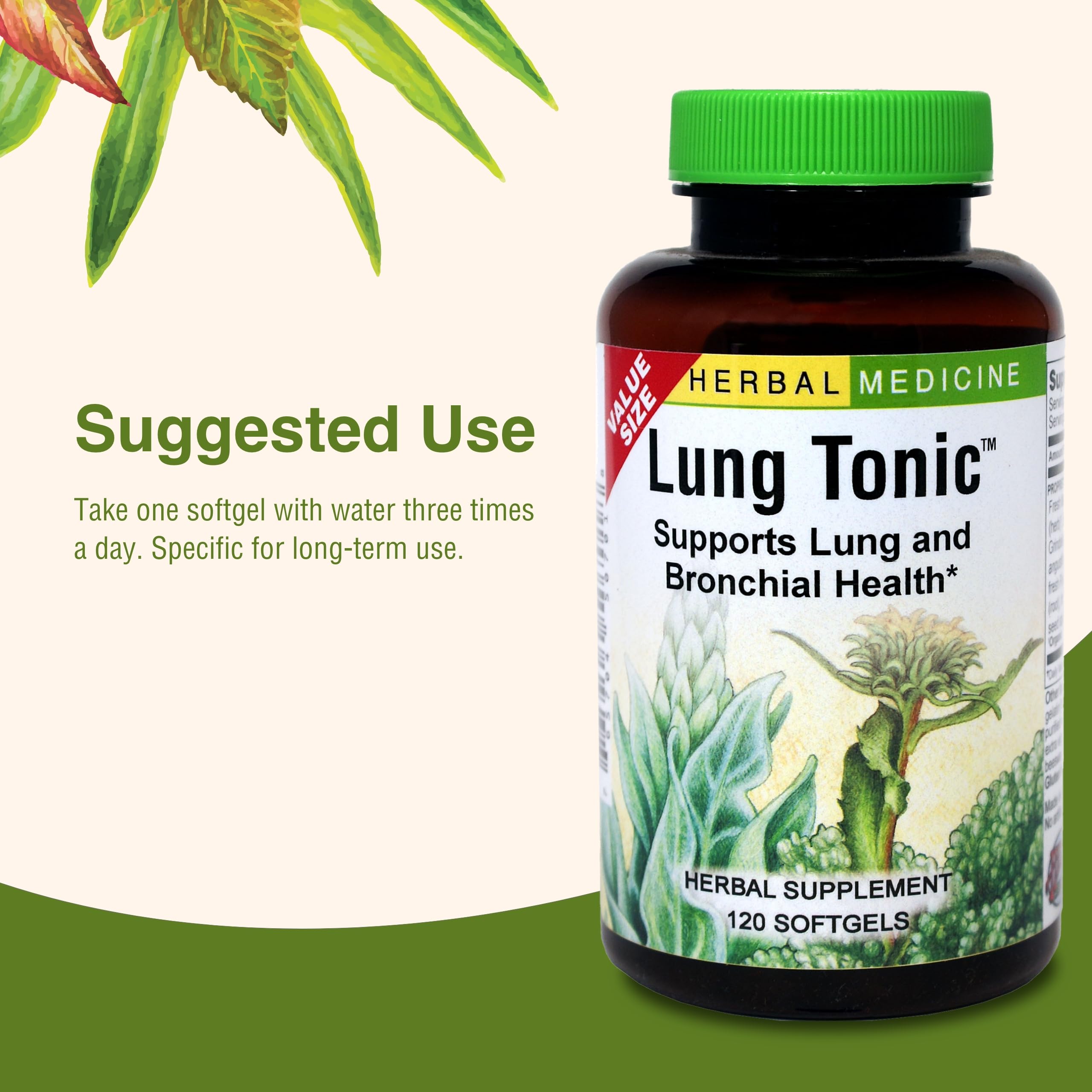 Empaque de dos unidades de Herbs Etc. Lung Tonic para ahorro