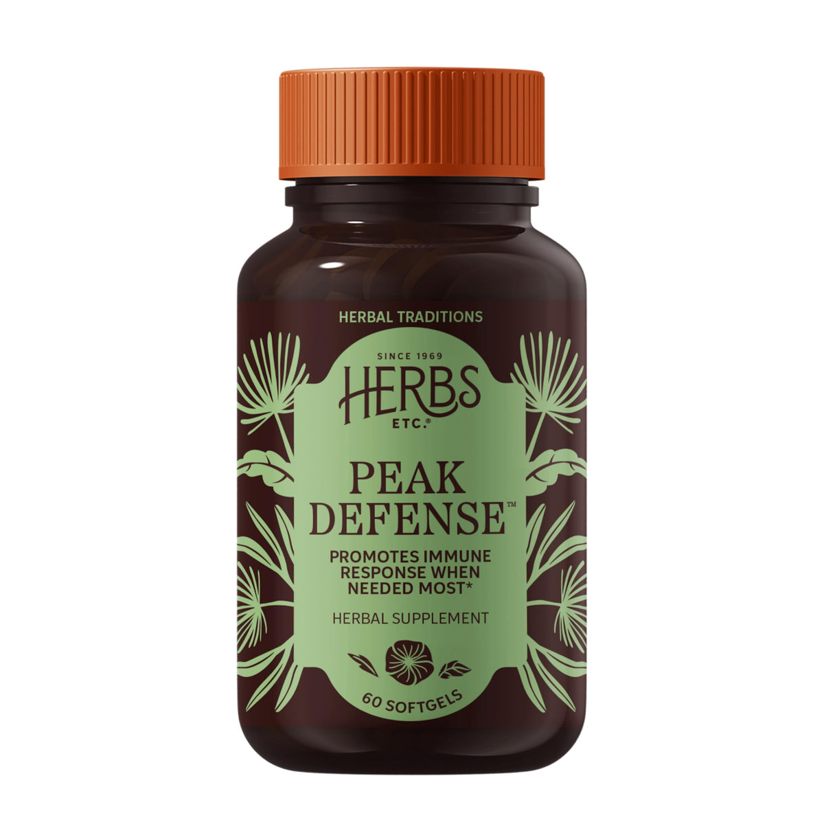 Herbs Etc. Peak Defense en botella, apoya salud respiratoria e inmune