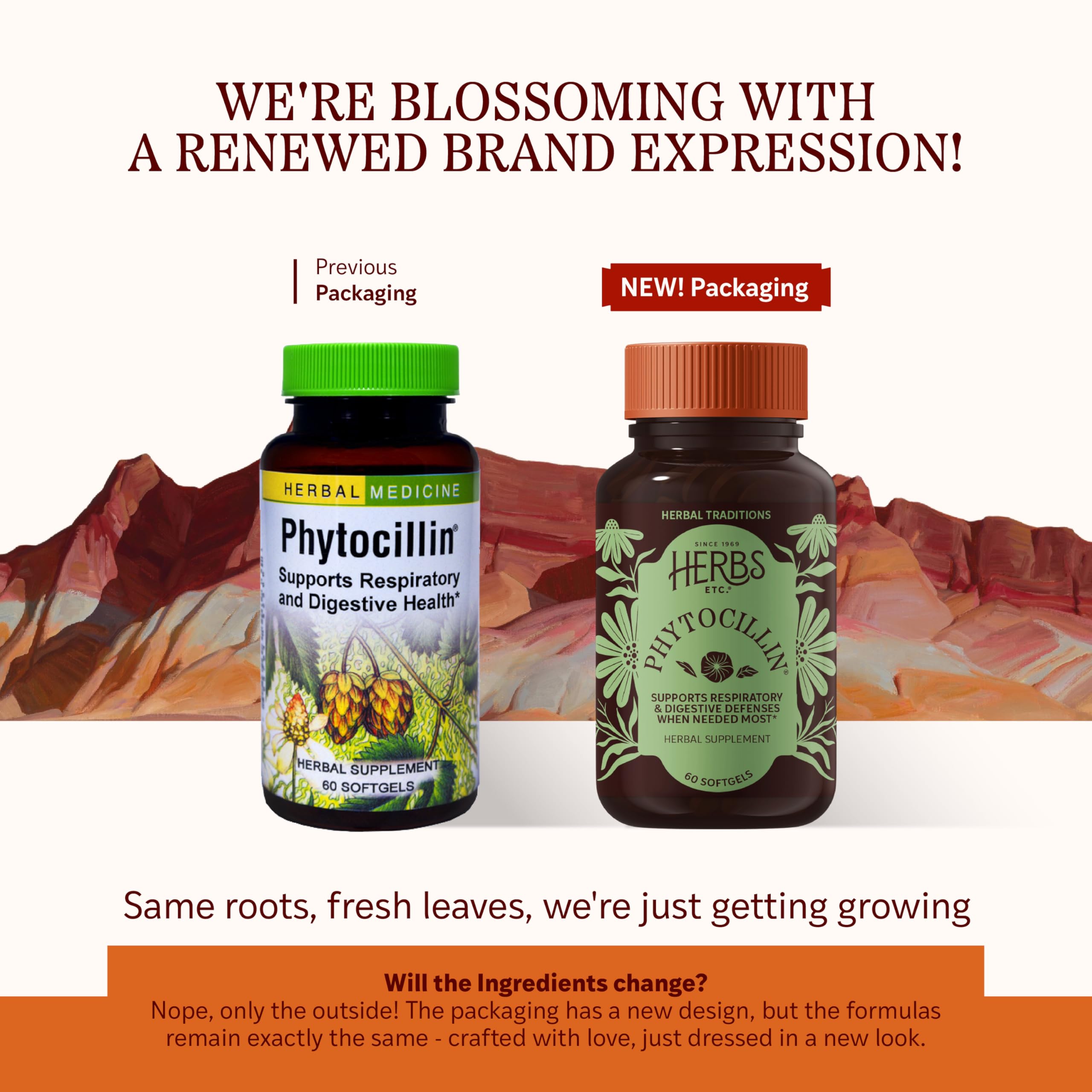 Herbs Etc. Phytocillin: cápsulas blandas para uso diario y digestión equilibrada.