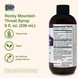 Herbs Etc. Rocky Mountain Throat Syrup, dosis clara para uso puntual