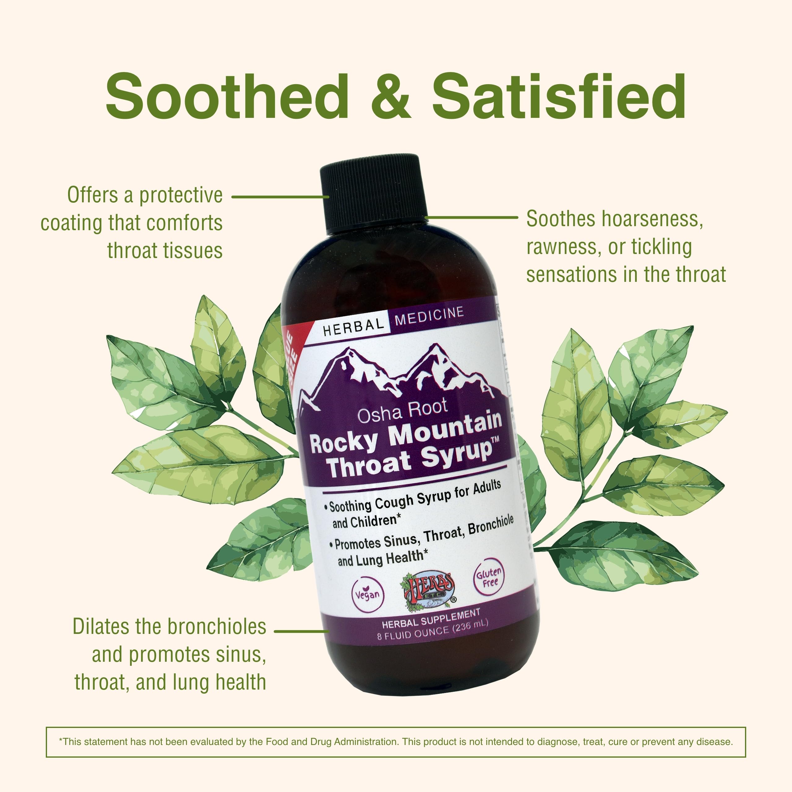 Herbs Etc. Rocky Mountain Throat Syrup, uso diario para bienestar diario