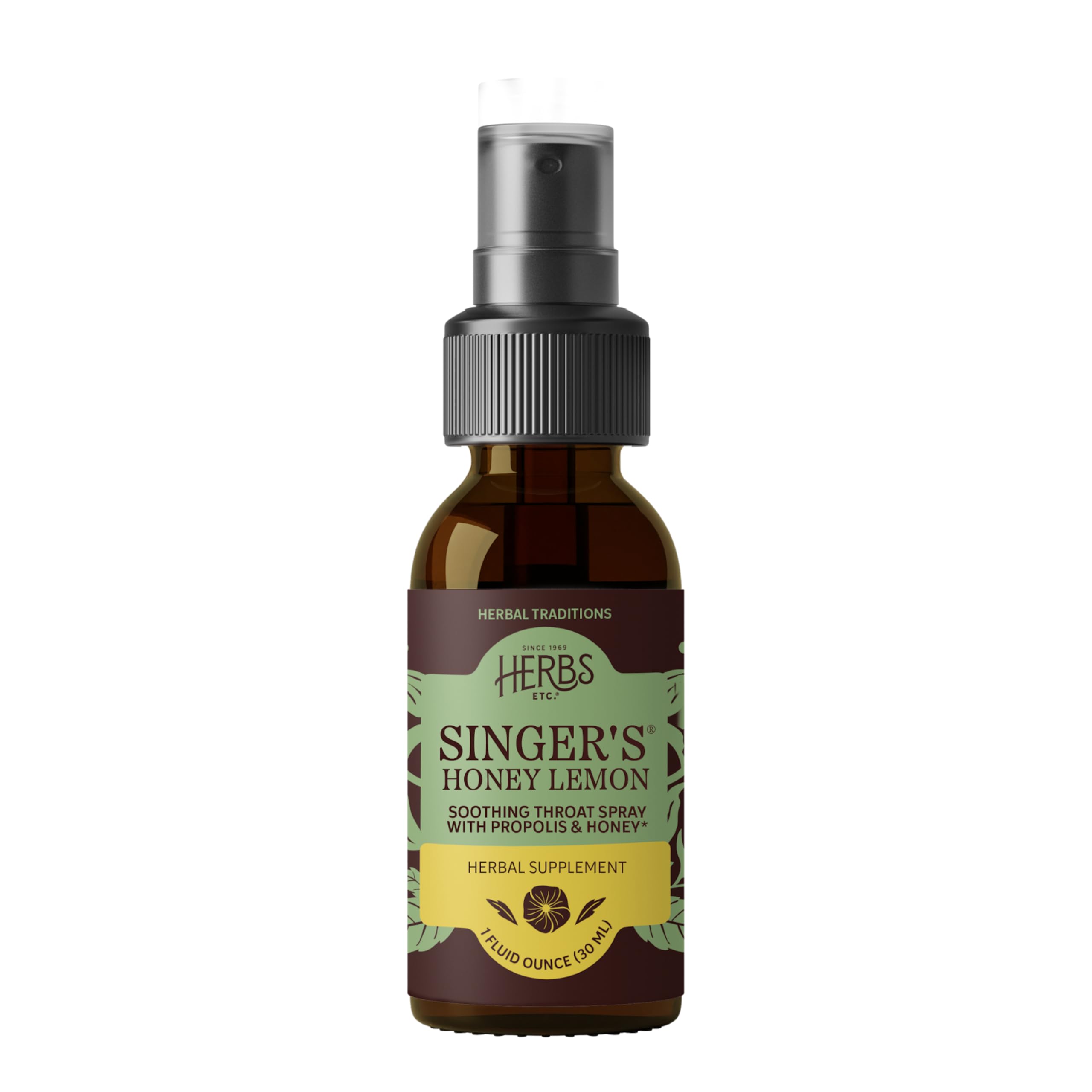 Herbs Etc. Singer's Saving Grace miel limon, spray para garganta suave
