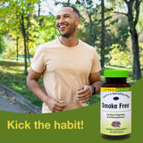 Herbs Etc. Smoke Free, ingredientes lobelia visibles para apoyar vías respiratorias.