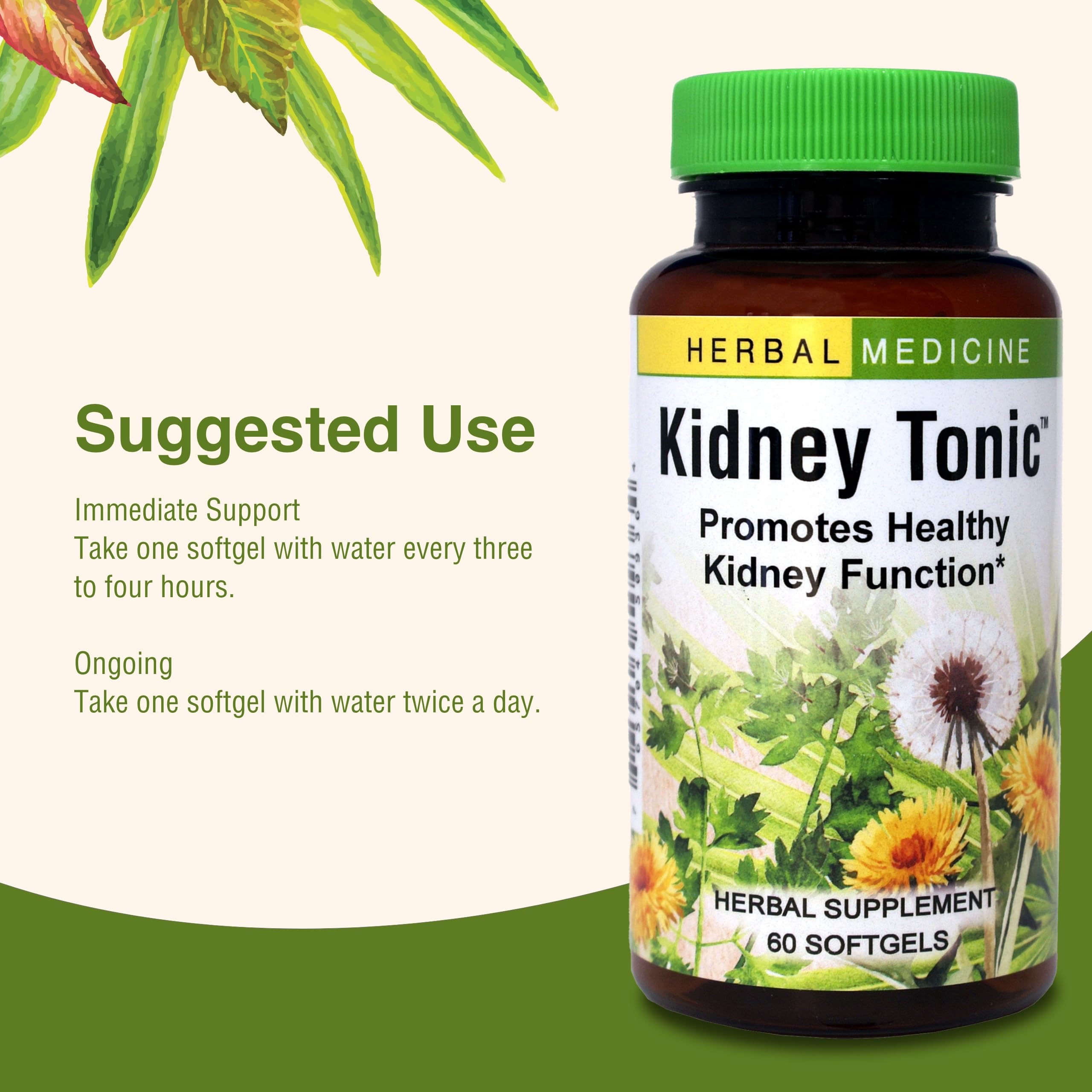 Herbs Etc Tonico Renal: tomar con agua ofrece un consumo práctico.