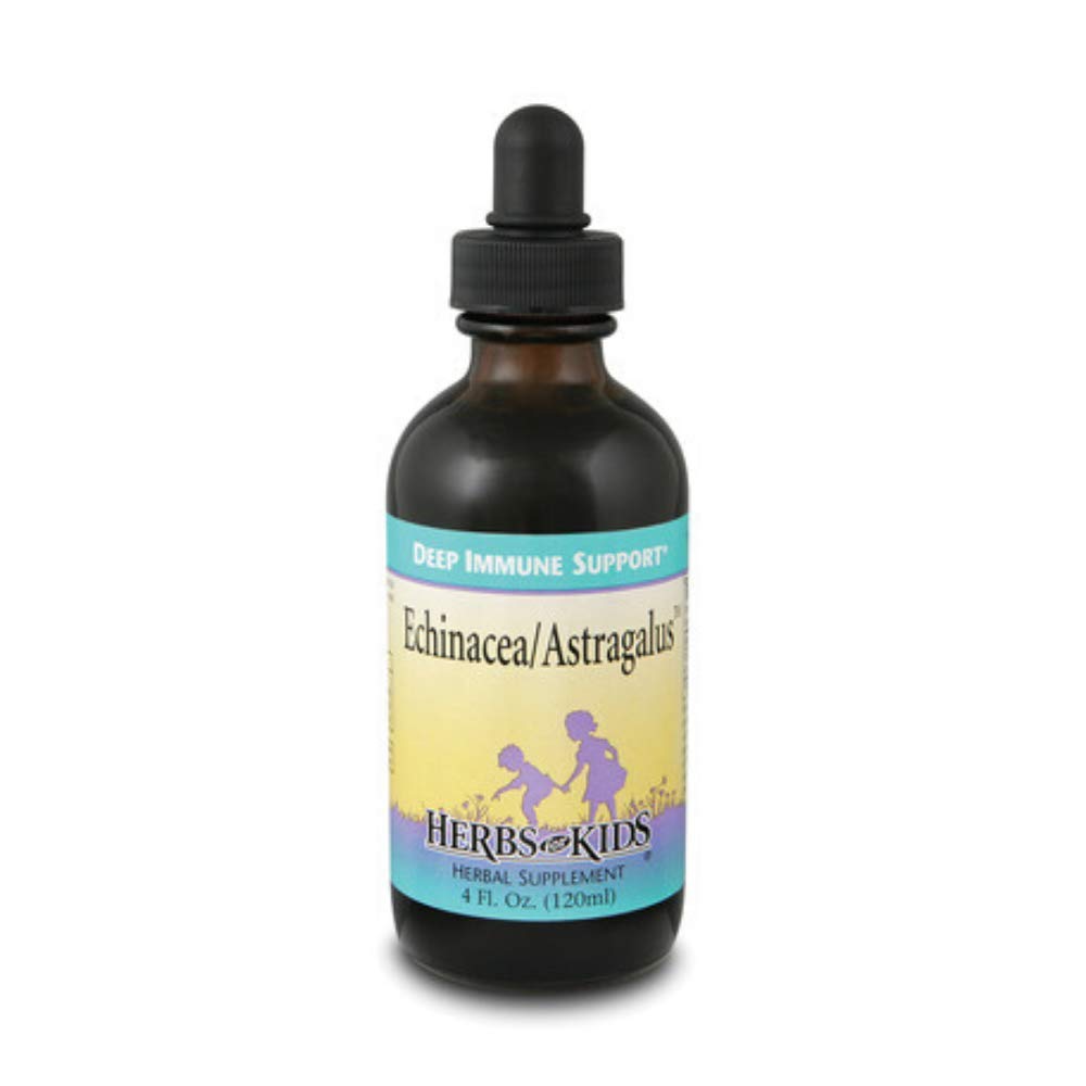 Gotas de Echinacea y Astrágalo de Herbs For Kids para apoyar inmunidad en niños.