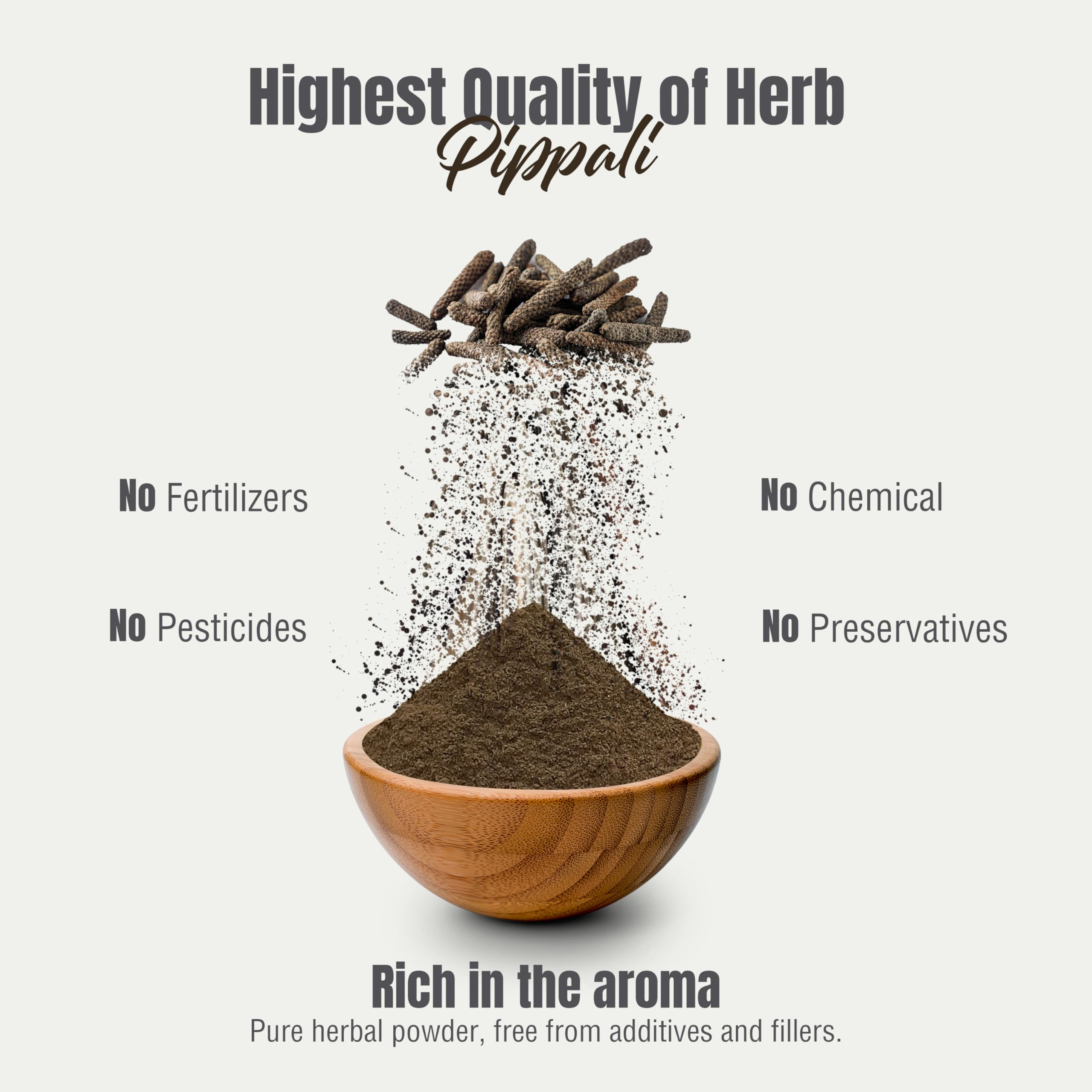 Notas aromáticas de Pippali para realzar sabores en recetas.