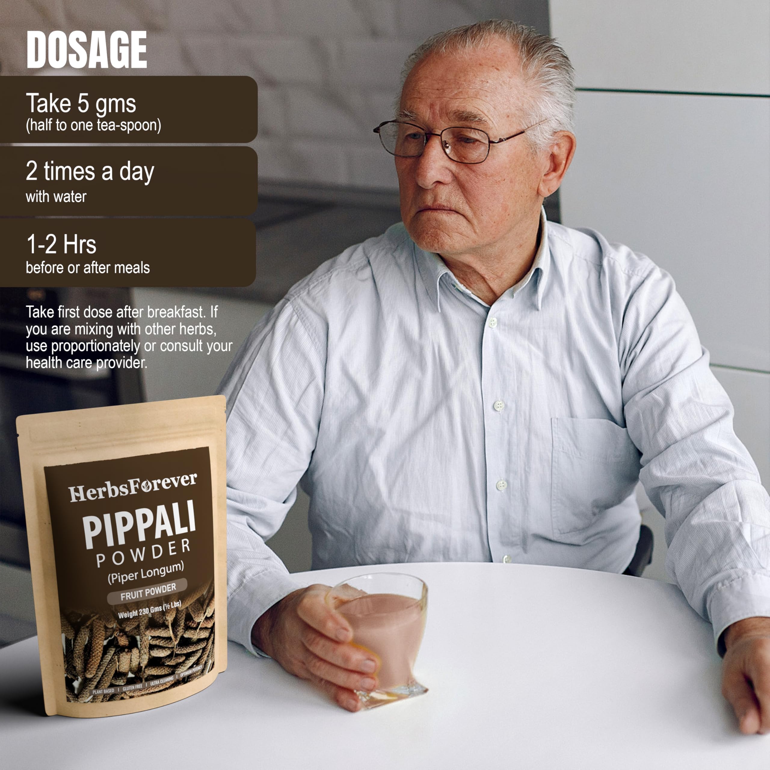 Polvo de Pippali para tés y bebidas, uso culinario.