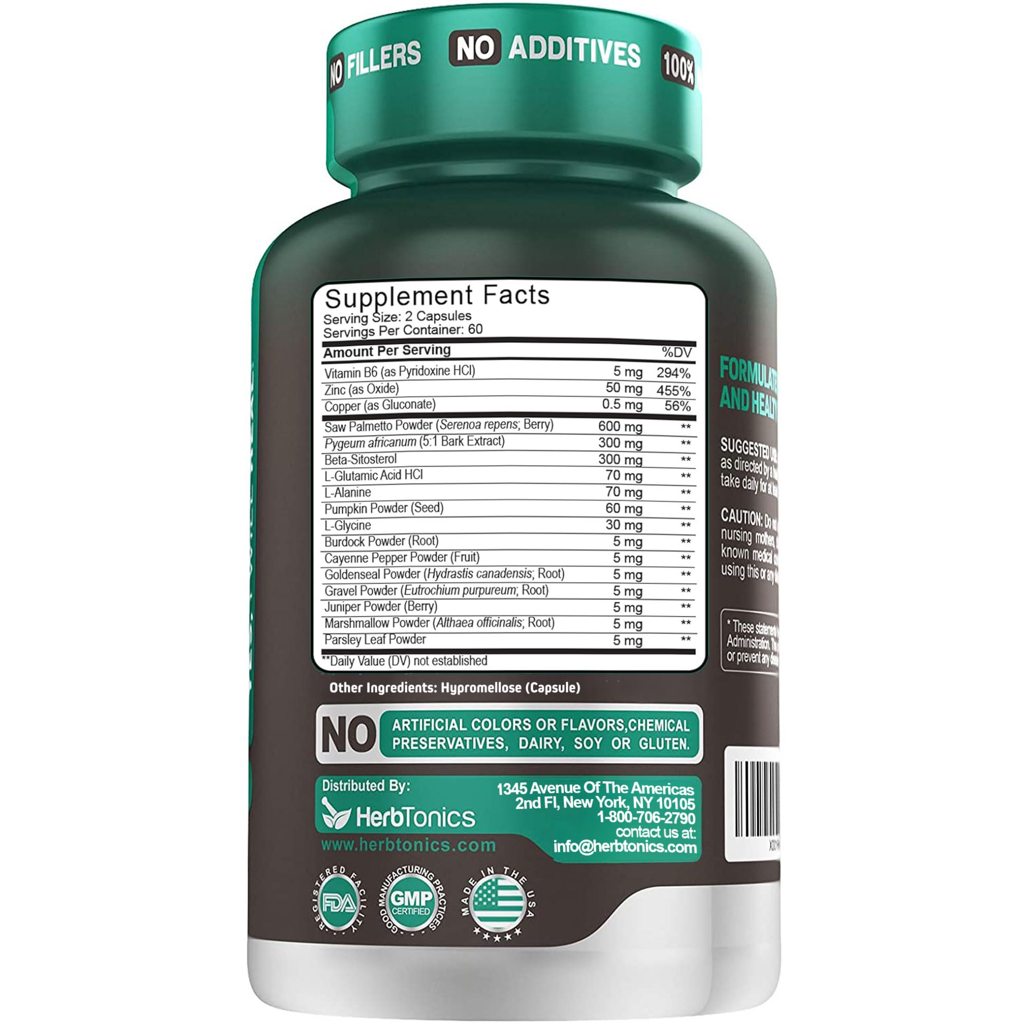 Herbtonics: contribuye a un flujo urinario cómodo y cabello más saludable.