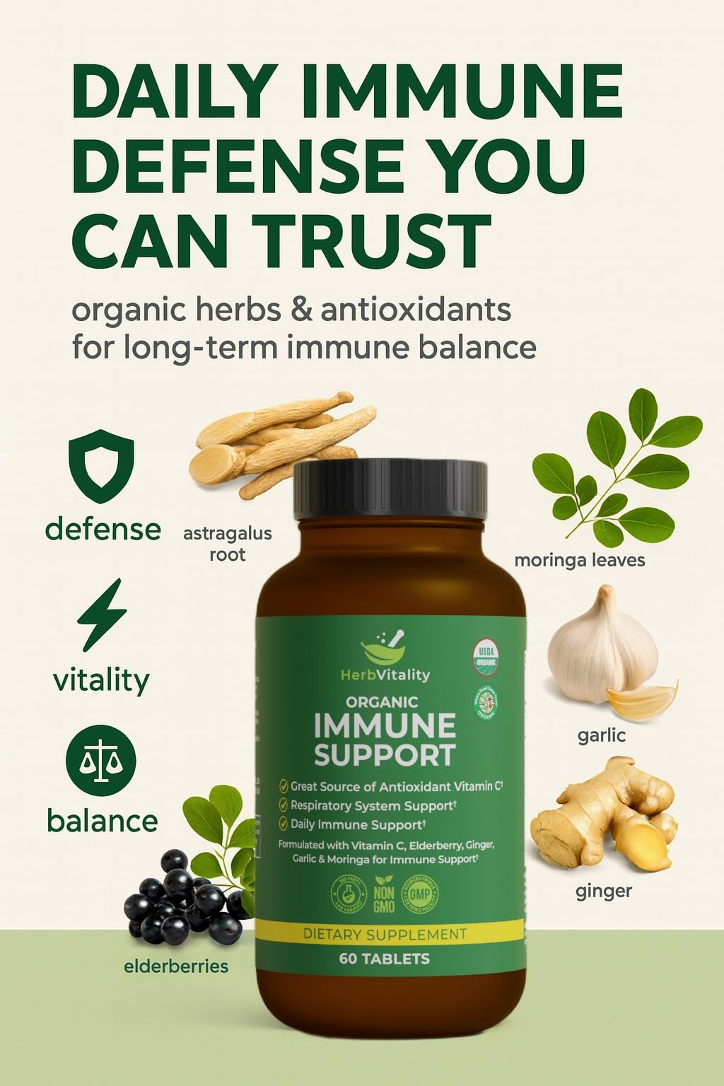 Herb Vitality: mezcla antioxidante para apoyo celular diario.