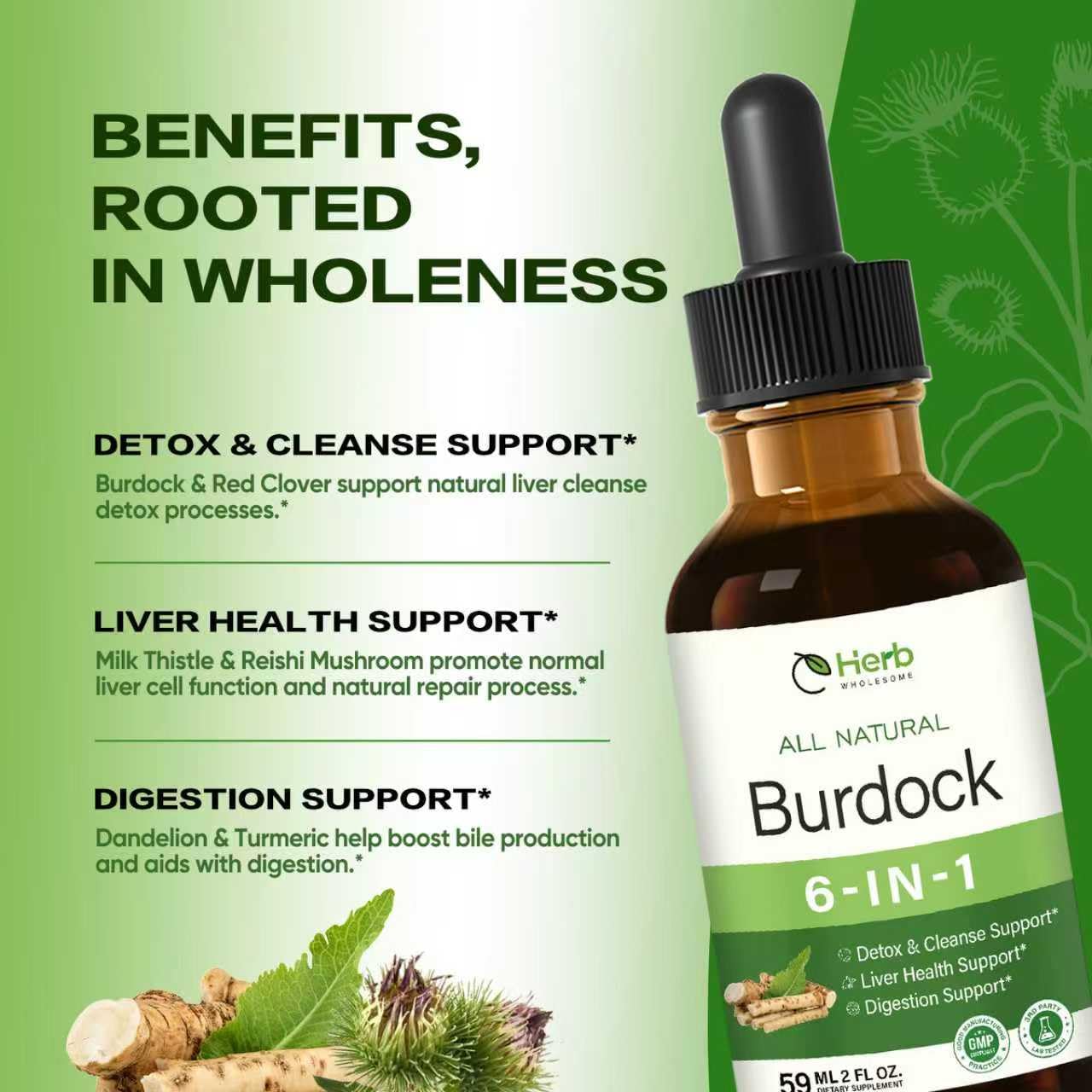 Gotero para dosis precisa de HerbWHOLESOME, dosis de 1 ml en agua o jugo.