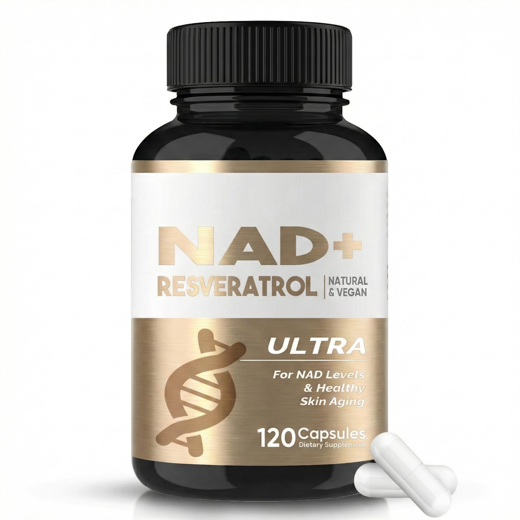 Cápsulas HerbX NADH-Resveratrol para mantener la vida activa.