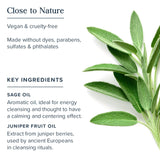 Heritage Store Aura Smudge Spray Aceites Sage Juniper para aromaterapia y limpieza del entorno.