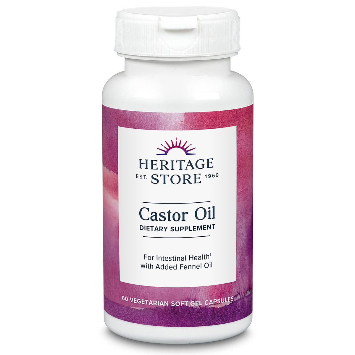 Heritage Store empaque de cápsulas, opción conveniente para limpieza digestiva suave.