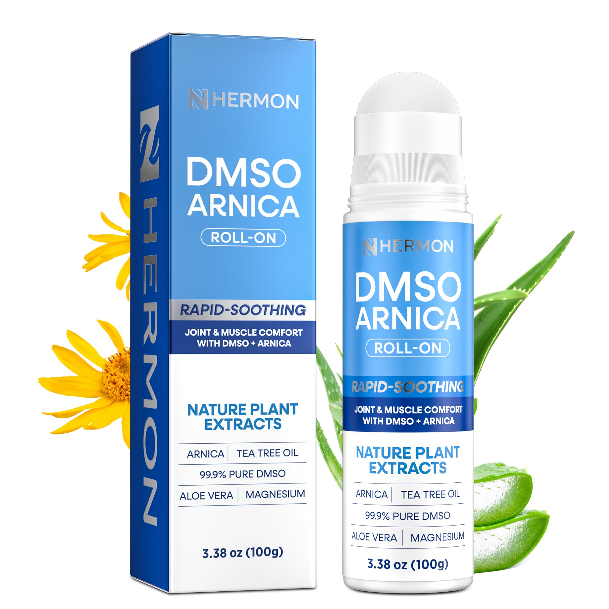 Rodillo aplicador Hermon DMSO Arnica para aplicación precisa en uso diario