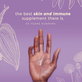 Etiqueta natural de Herpanacine Diamante, ingredientes simples para piel saludable.