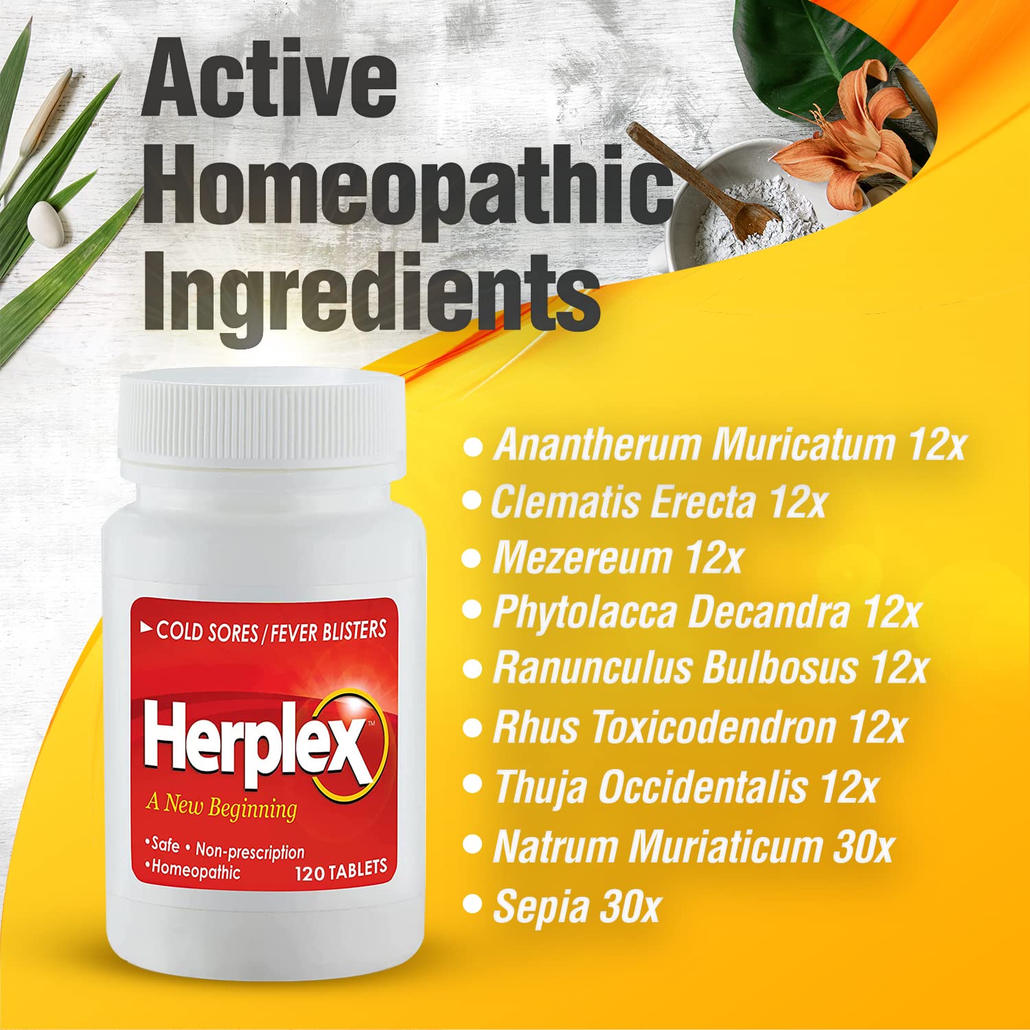 Herplex Premium Tabletas: etiqueta clara para saber cuándo tomar.