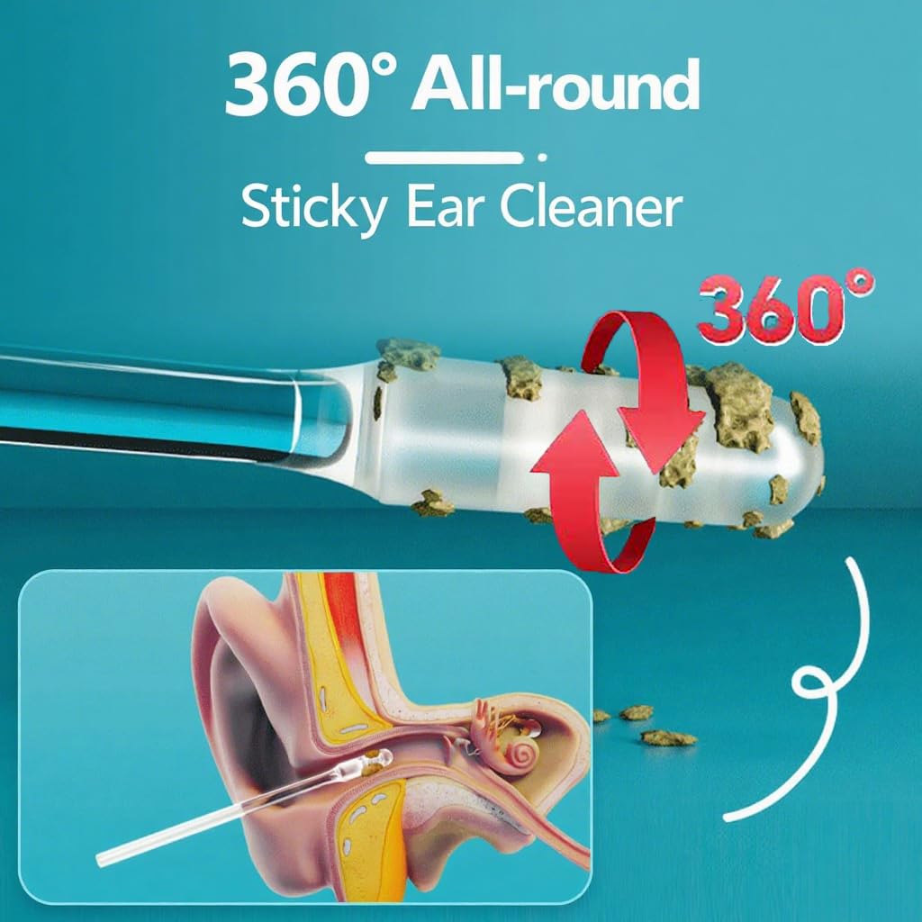 Herramienta adhesiva para cerumen, punta-adhesiva-suave para uso familiar.