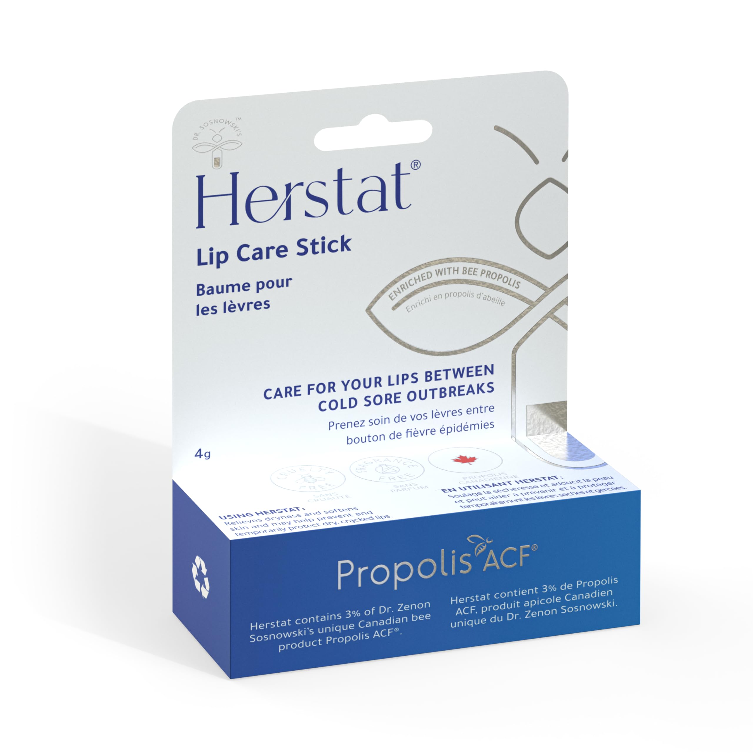 Herstat bálsamo labial diario: empaque compacto para llevar todo el día.