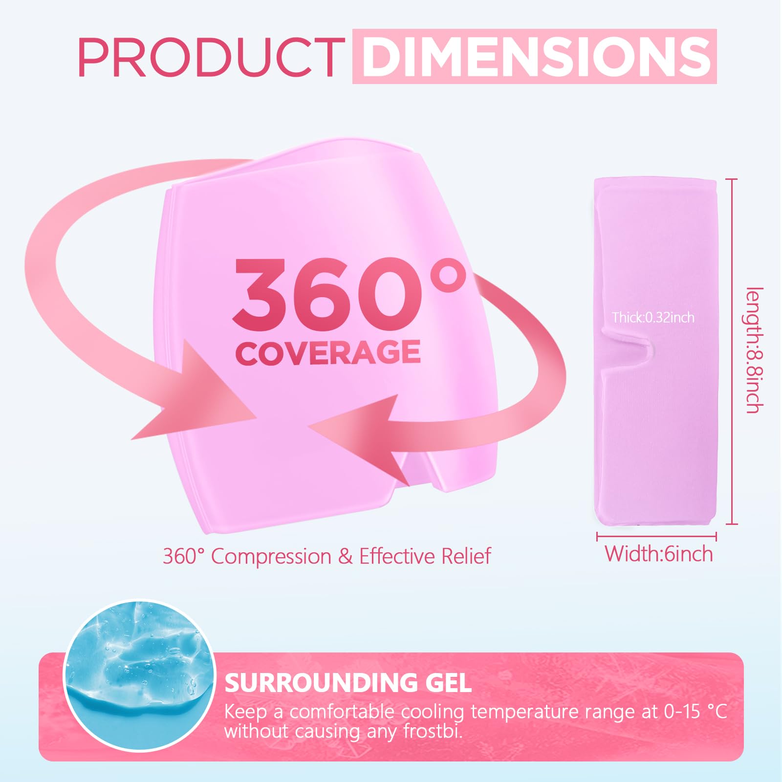 Compresa de hidrogel HESEE fría de larga duración para alivio prolongado.