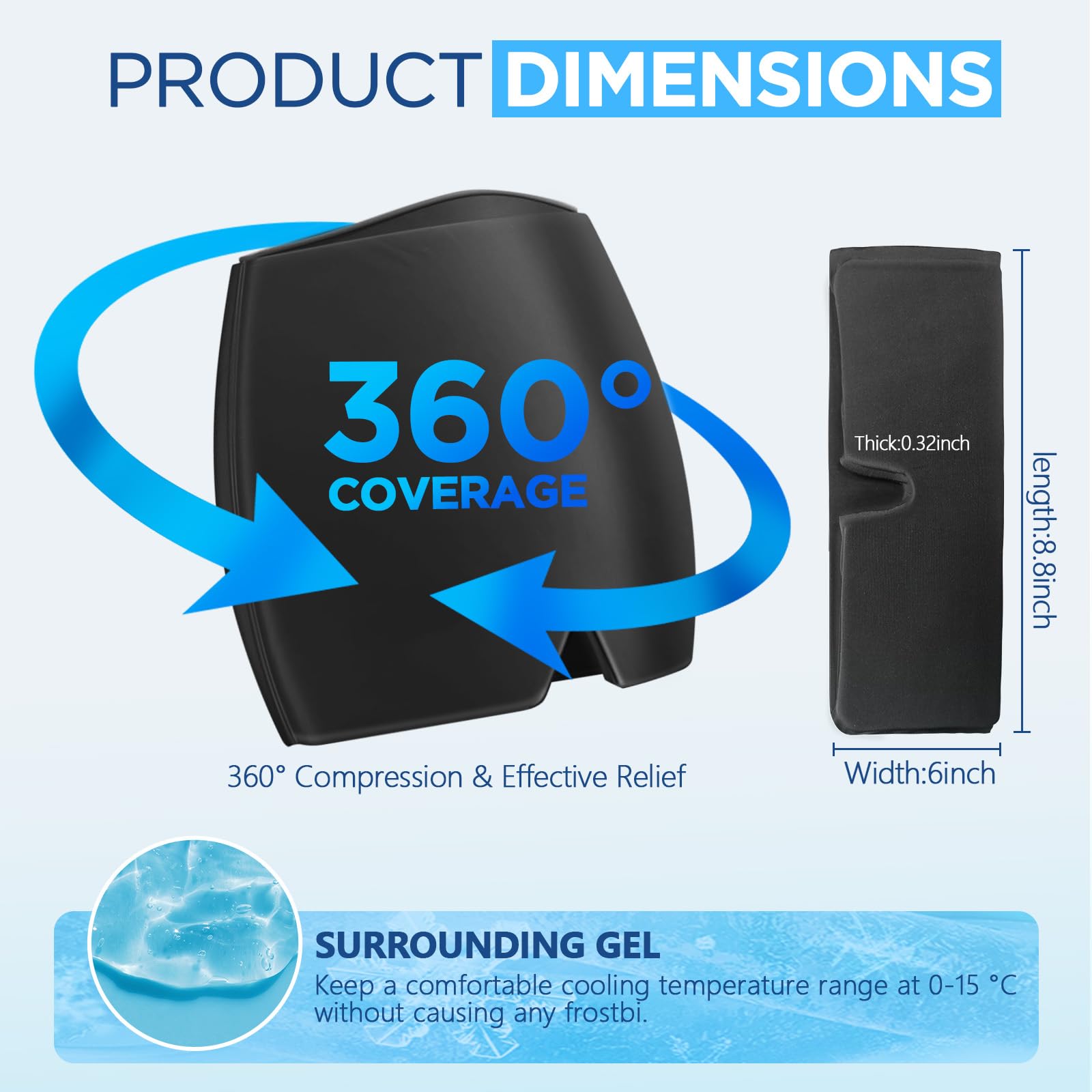 HESEE gorro frío con enfriamiento prolongado para alivio.