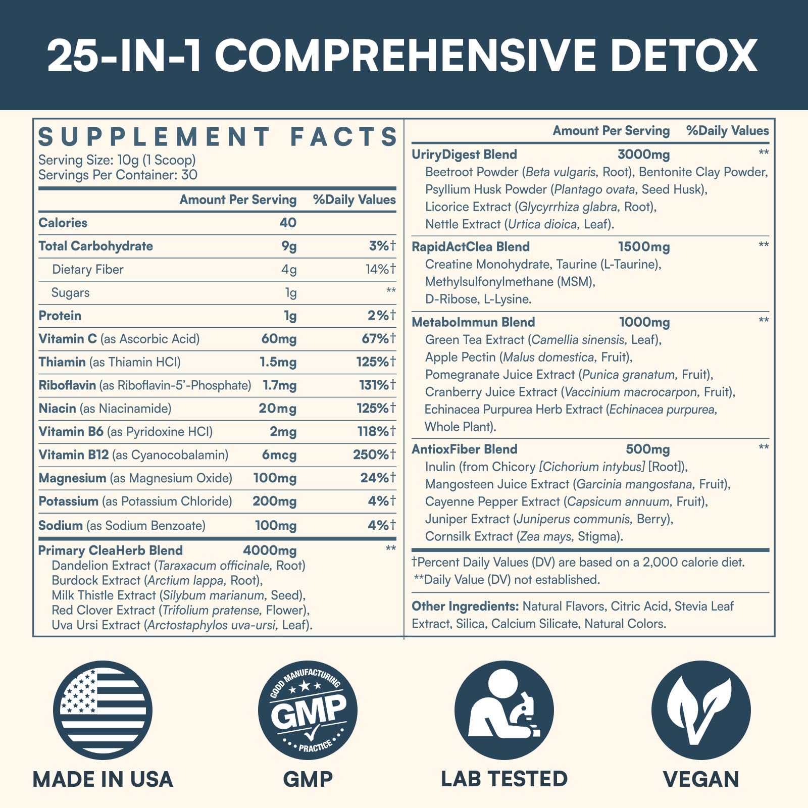 Hesperilyntis Detox Powder sabor natural para consumo diario.