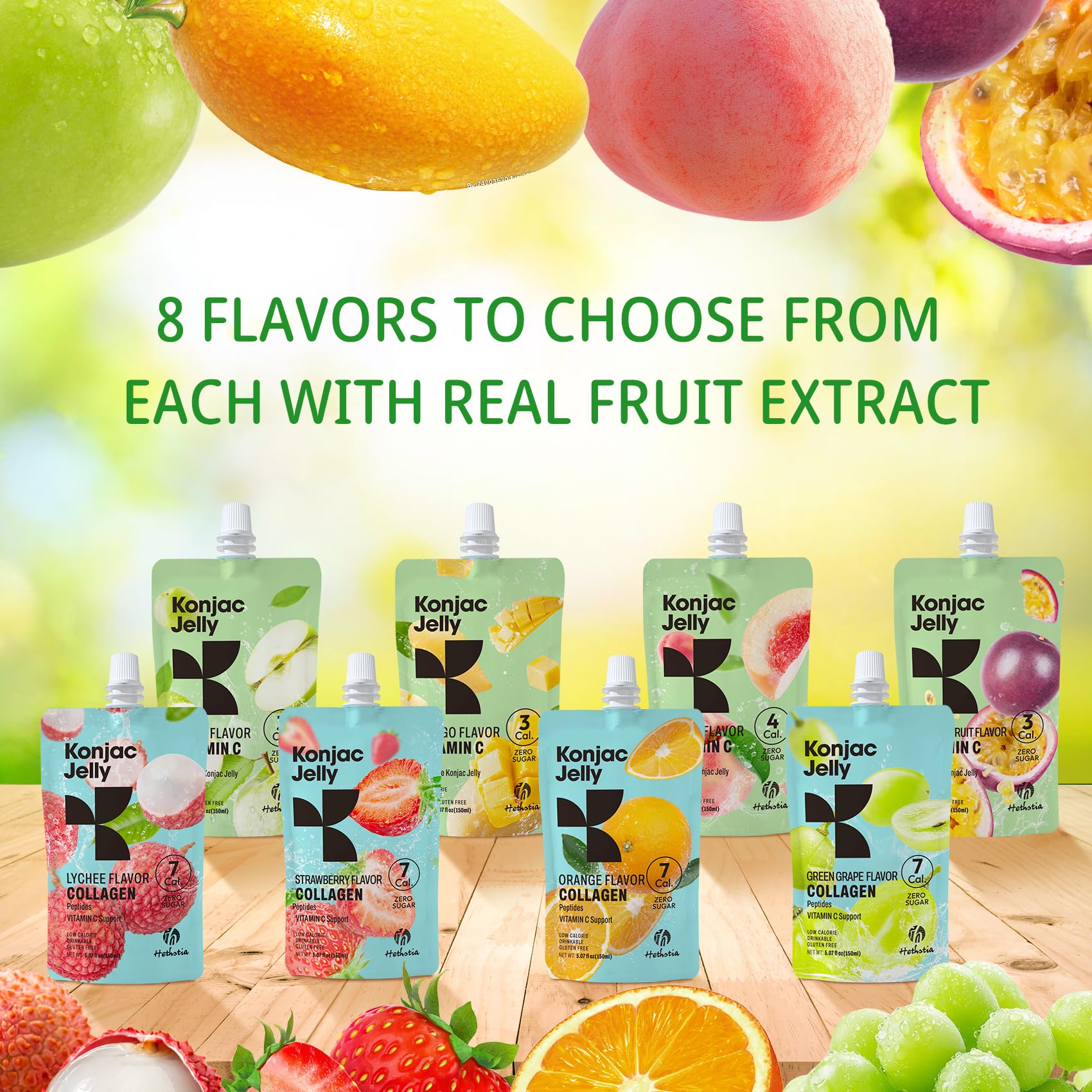 Hethstia Konjac Jelly perfecto para viajes con snack sabroso.